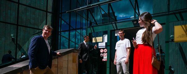 Слева направо: Мартиньш Коссович, Мартиньш Стакис, Виестурс Зепс, Антонина Ненашева - Sputnik Латвия