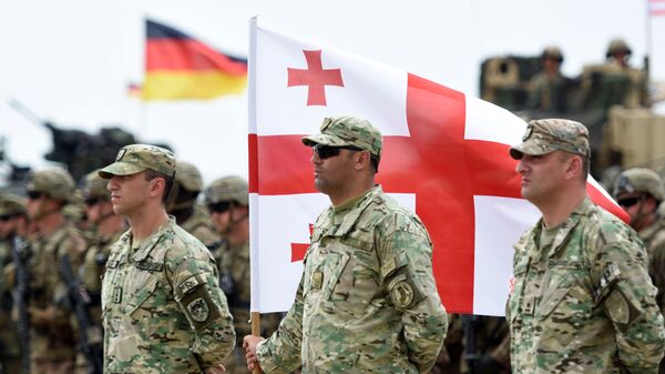 Военнослужащие армии Грузии на открытии международных военных учений под эгидой НАТО в Грузии - Sputnik Латвия