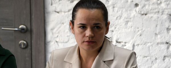 Пресс-конференция кандидата в президенты Белоруссии С. Тихановской Пресс-конференция кандидата в президенты Белоруссии С. Тихановской - Sputnik Latvija