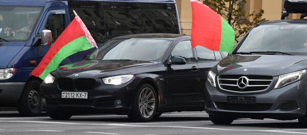 Акция в поддержку президента Беларуси Александра Лукашенко Акция в поддержку президента Беларуси Александра Лукашенко - Sputnik Latvija