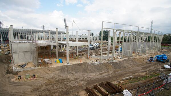 Строительство хоккейного холла на стадионе Даугава - Sputnik Латвия