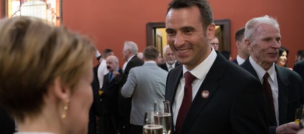 Мартиньш Стакис на праздновании Независимости Латвии - Sputnik Латвия