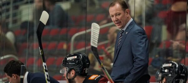 Матч «Динамо» (Рига) – «Витязь» (Подольск). Тренер Петерис Скудра Матч «Динамо» (Рига) – «Витязь» (Подольск). Тренер Петерис Скудра - Sputnik Латвия