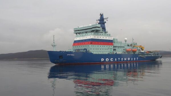 Новейший российский атомный ледокол Арктика прибыл в Мурманск после ходовых испытаний - Sputnik Латвия
