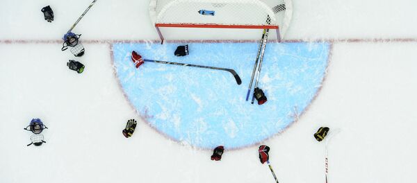 Перчатки и клюшки хоккеистов Перчатки и клюшки хоккеистов - Sputnik Латвия