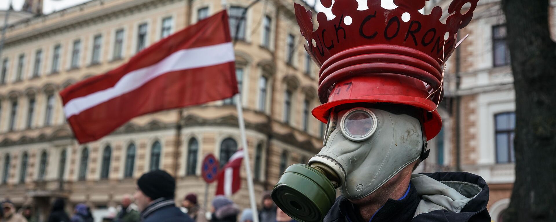 Акция протеста на набережной 11 Ноября в Риге.  - Sputnik Латвия, 1920, 11.01.2021