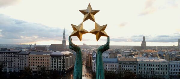 Новогодняя Рига с высоты птичьего полета - Sputnik Латвия