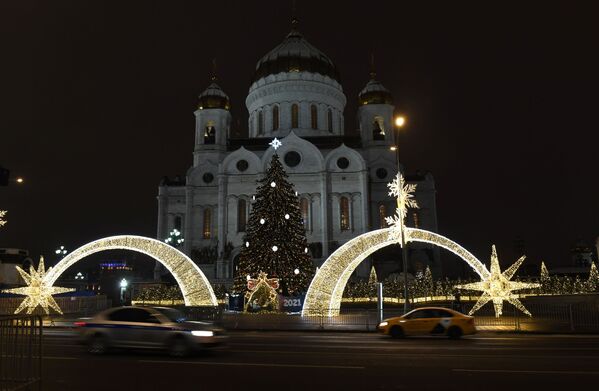 Рождественский вертеп у храма Христа Спасителя в Москве - Sputnik Латвия
