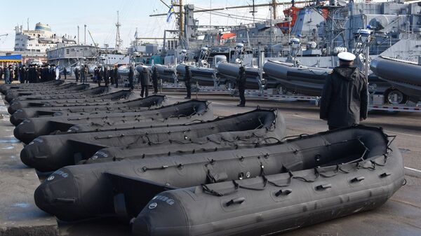 Церемония передачи американских катеров и лодок ВМС Украины в Одессе - Sputnik Latvija