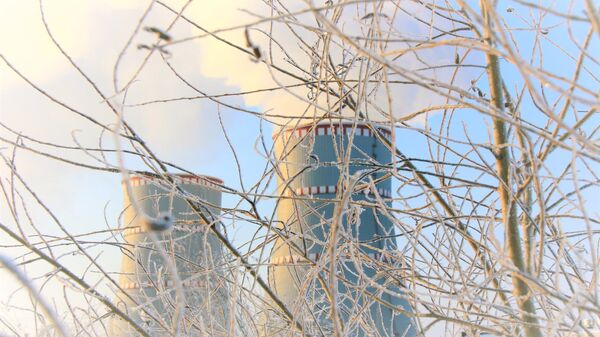 Белорусская атомная электростанция зимой - Sputnik Латвия