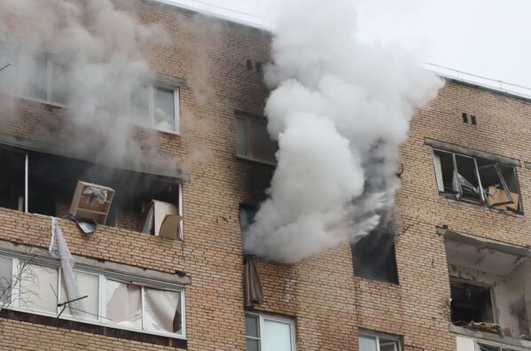 Последствия взрыва в жилом доме в подмосковном городе Химки - Sputnik Латвия