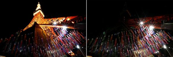 Fotogrāfijas pirms un pēc akcijas Zemes stunda Tokijā - Sputnik Latvija
