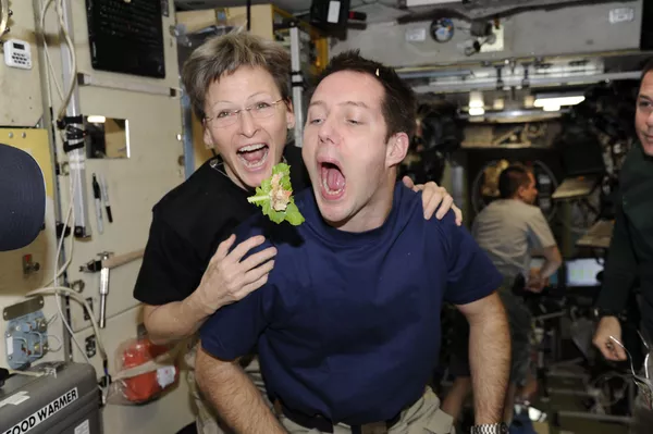 Franču astronauts Tomā Peskē un NASA astronaute Pegija Vitsone Franču astronauts Tomā Peskē un NASA astronaute Pegija Vitsone - Sputnik Latvija