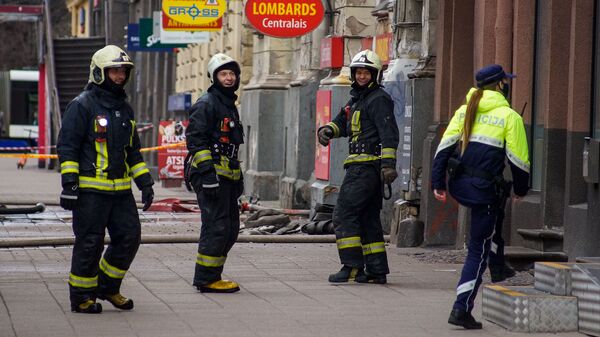 Пожар в хостеле на улице Меркеля, в центре Риги - Sputnik Латвия