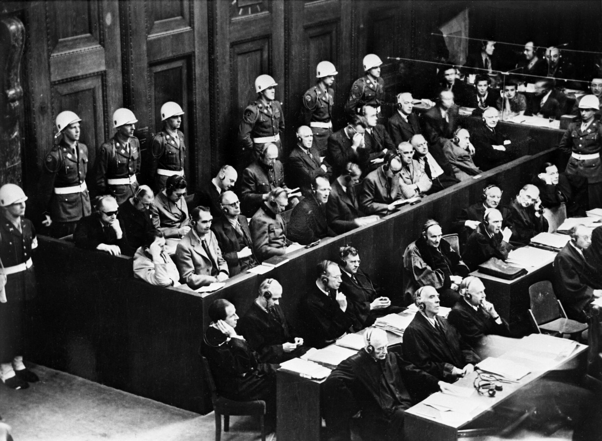 Нюрнбергский процесс. 20 ноября 1945 года — 1 октября 1946 года. На скамье подсудимых  бывшие руководители гитлеровской Германии. - Sputnik Латвия, 1920, 23.07.2025