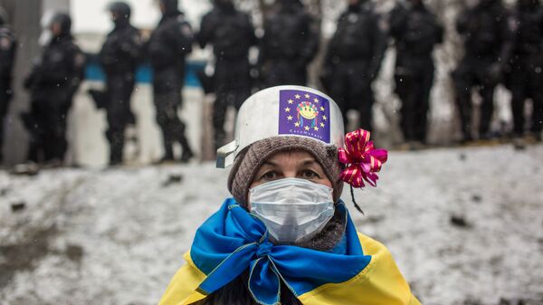Участница протестных митингов за евроинтеграцию Украины - Sputnik Латвия