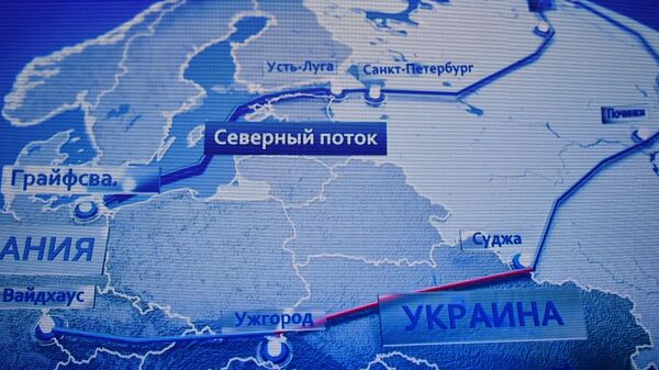 Фрагмент карты магистральных газопроводов Газпрома - Sputnik Latvija