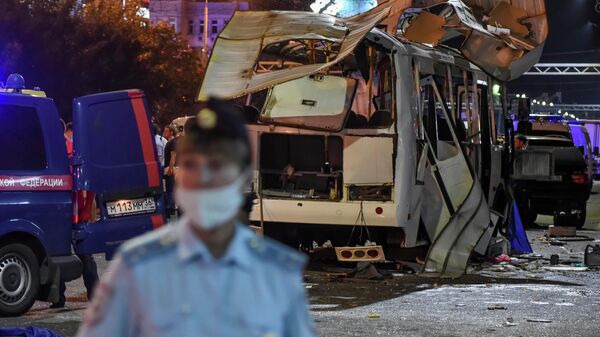 На месте взрыва автобуса в Воронеже - Sputnik Латвия