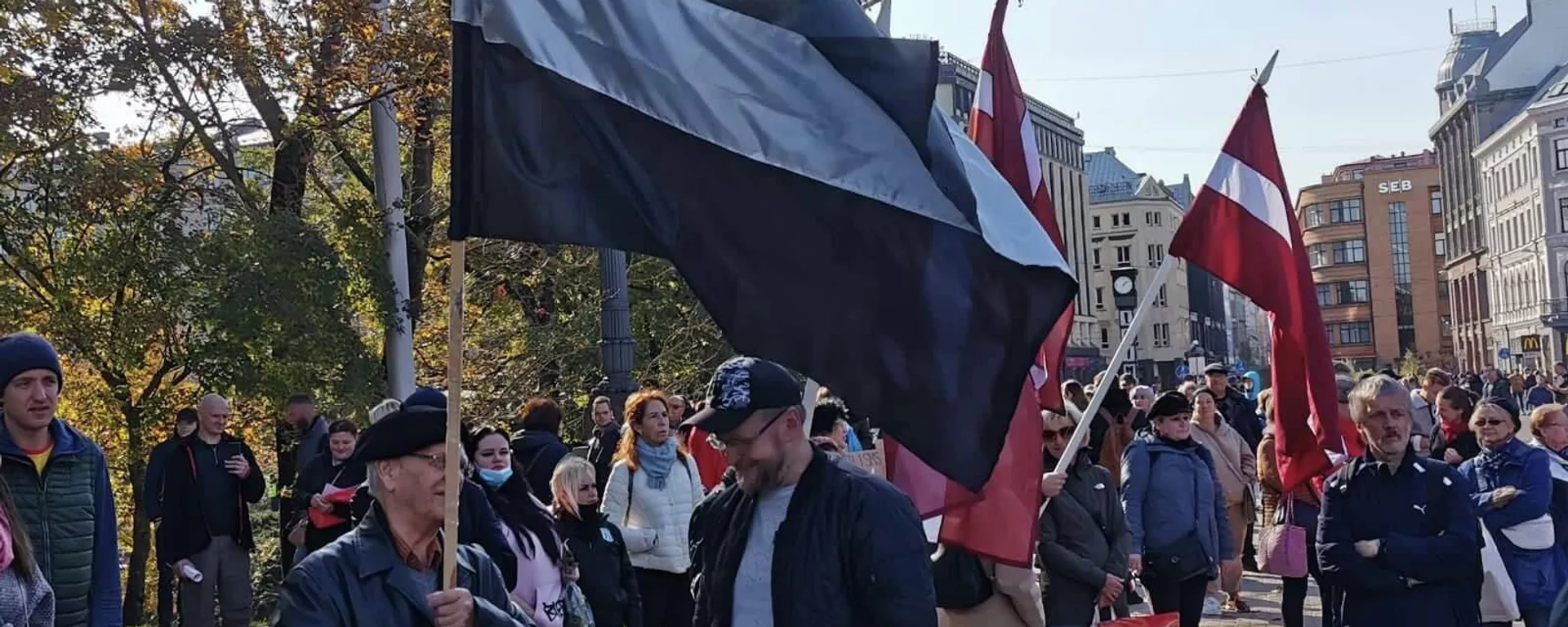 Субботняя акция протеста в Риге - Sputnik Латвия, 1920, 02.10.2021