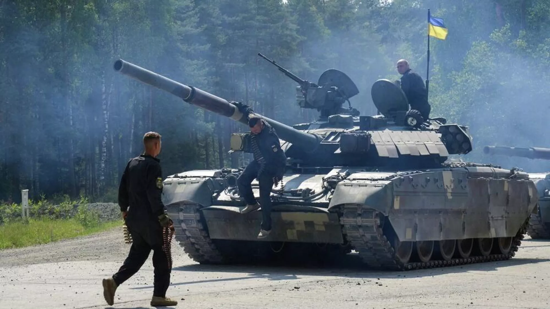 Украинские военные во время учений
