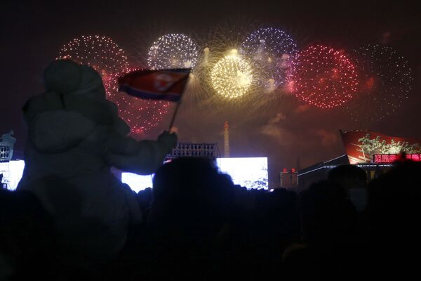 Для жителей Северной Кореи на Новый год тоже подготовили торжественное зрелище. - Sputnik Латвия