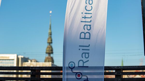 Рекламный флаг Rail Baltica - Sputnik Латвия