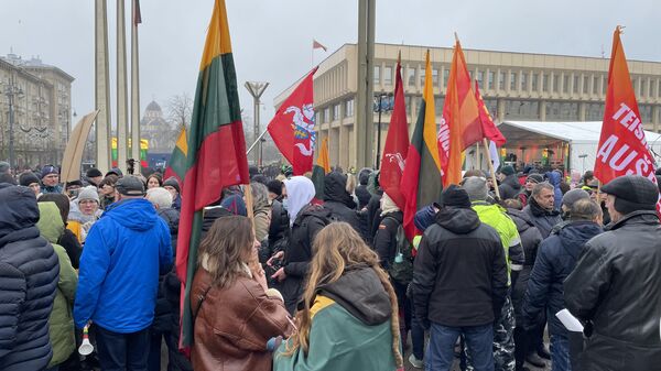 Митинг возле здания Сейма Литвы в Вильнюсе - Sputnik Латвия