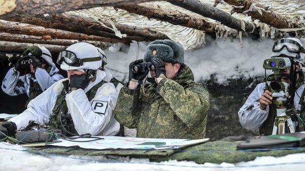 Военнослужащие во время совместных военных учений РФ и Беларуси - Sputnik Latvija