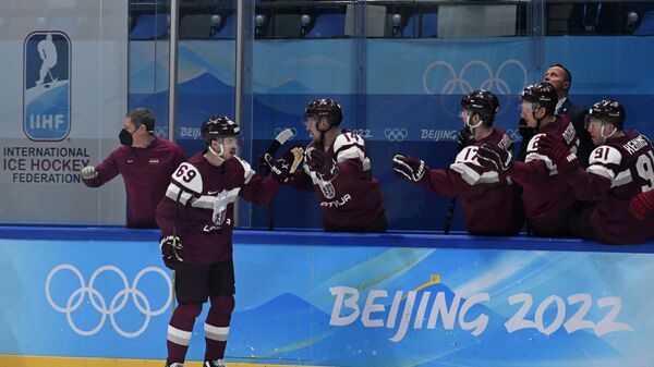 Хоккеисты сборной Латвии на зимних Олимпийских играх 2022 года в Пекине - Sputnik Латвия