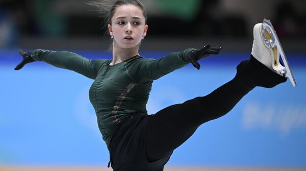 Российская фигуристка Камила Валиева на тренировке на XXIV зимних Олимпийских играх в Пекине - Sputnik Латвия