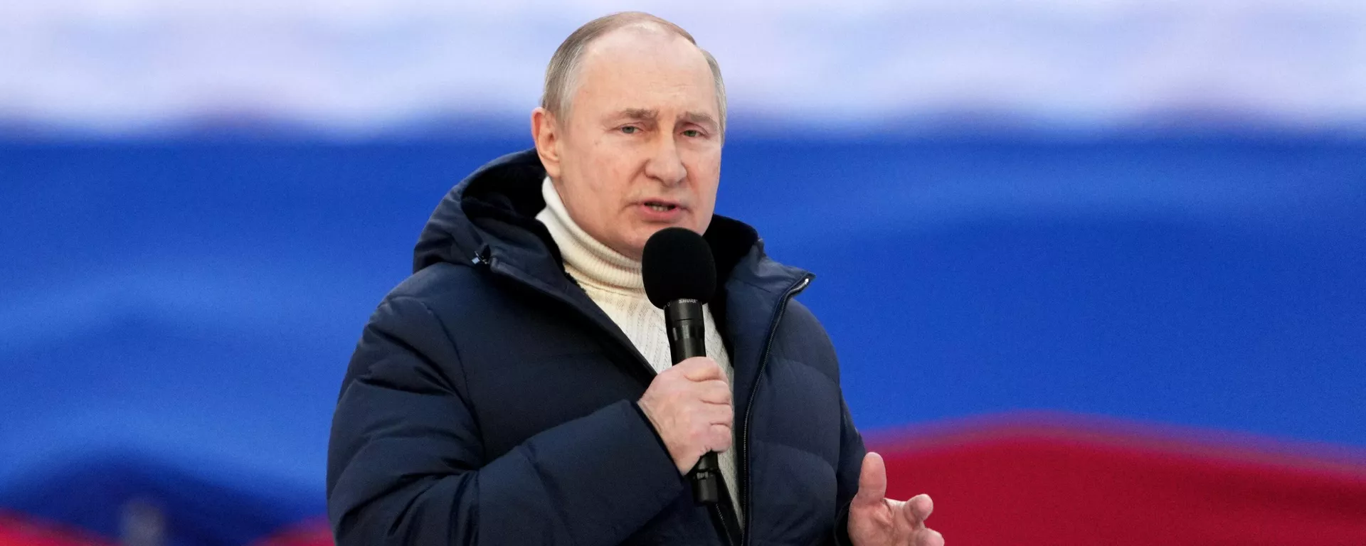 Президент РФ Владимир Путин выступает на митинге-концерте в Лужниках, посвященном воссоединению Крыма с Россией - Sputnik Латвия, 1920, 18.03.2022