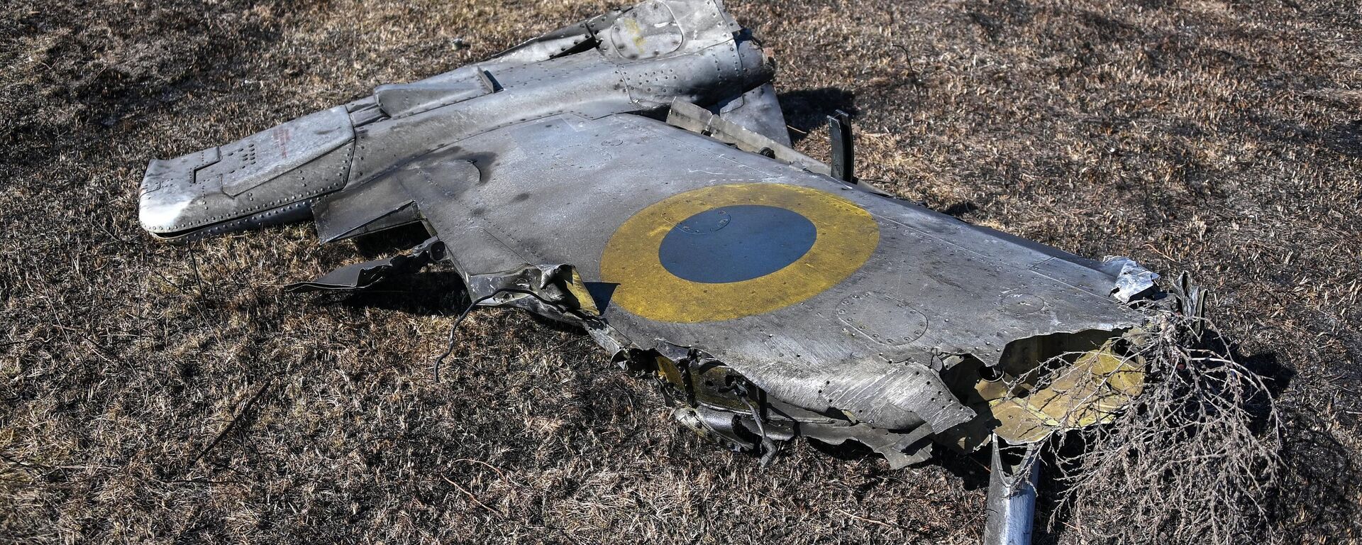 Обломок сбитого украинского штурмовика Су-25 в Херсонской области - Sputnik Латвия, 1920, 16.05.2022
