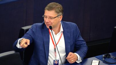 Латвийский политик, депутат от партии "Согласие" Нил Ушаков на первой сессии нового Европейского парламента в Страсбурге