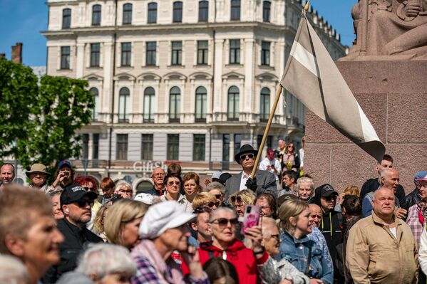 Акция протеста против политики правительства Латвии на площади Свободы в Риге. - Sputnik Латвия