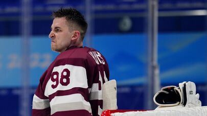 Латвийский голкипер Янис Калниньш