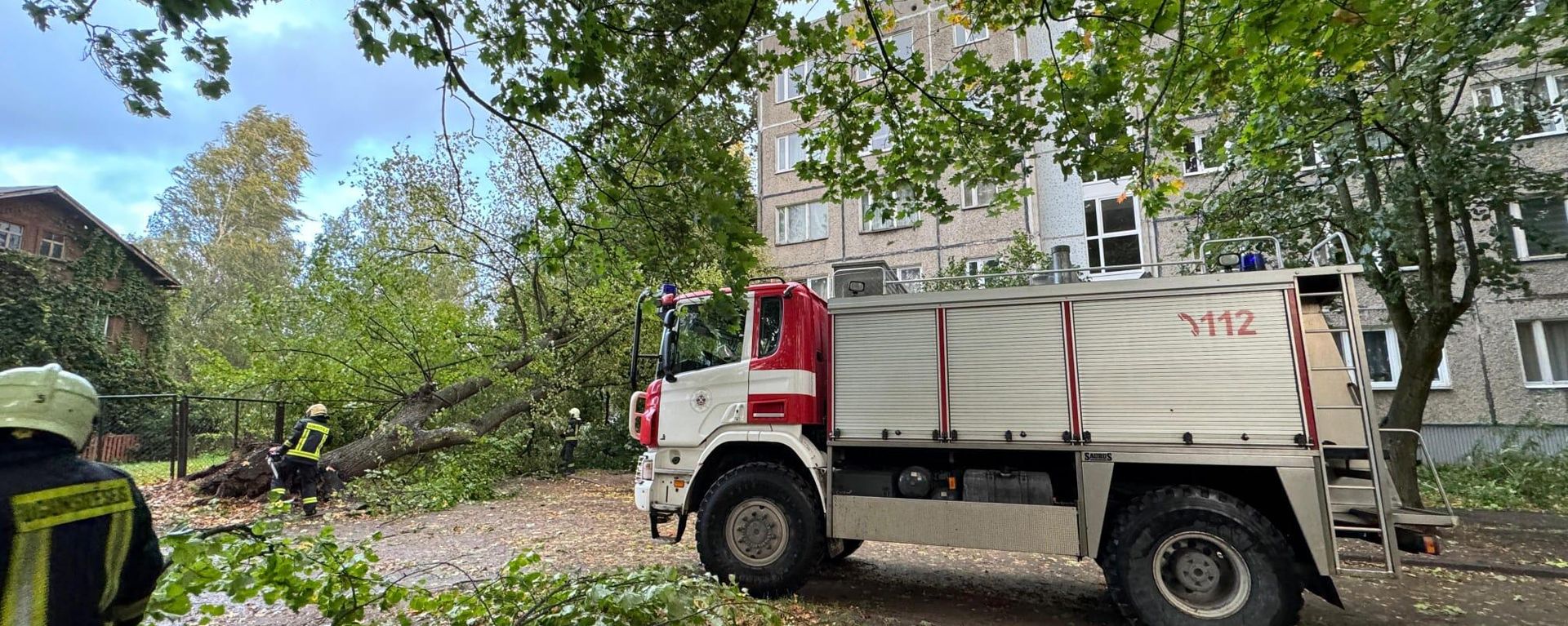 Государственная пожарно-спасательная служба Латвии ликвидирует последствия бури  - Sputnik Латвия, 1920, 23.08.2026