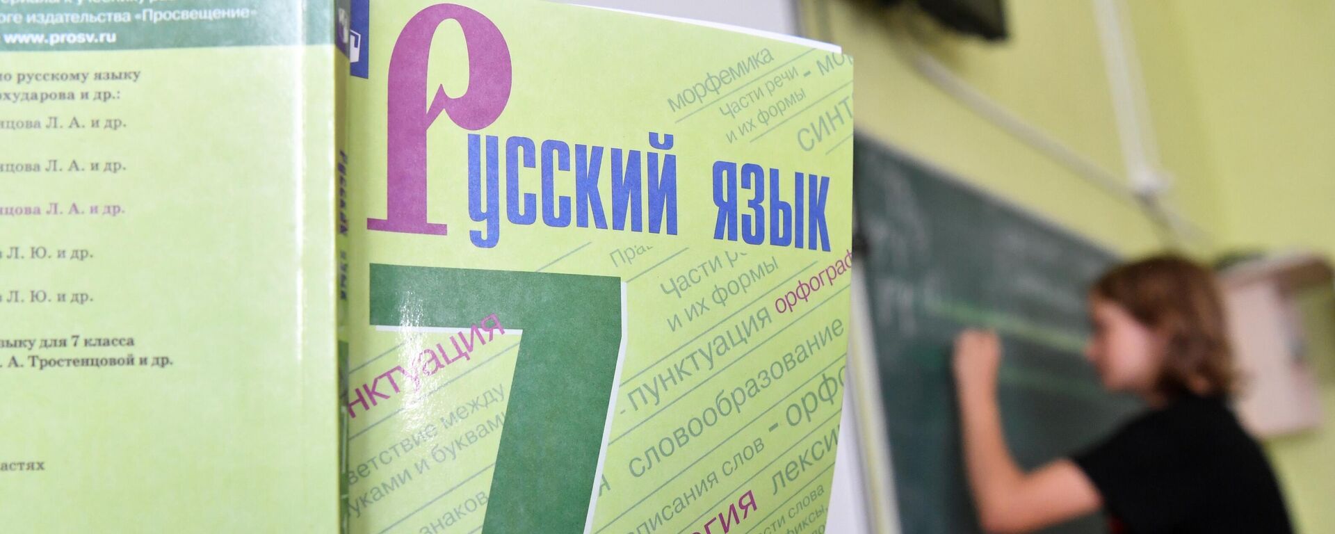 Ученица у доски на уроке русского языка - Sputnik Латвия, 1920, 14.05.2026