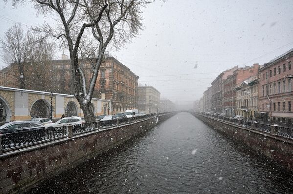 В Санкт-Петербург пришел снежный циклон. - Sputnik Латвия