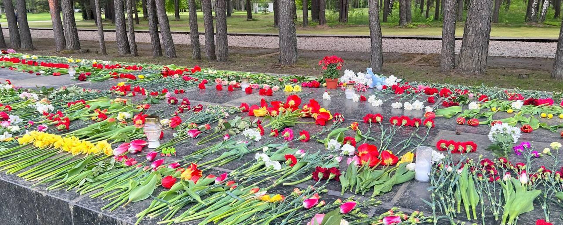 Возложение цветов к мемориалу в Саласпилсе - Sputnik Латвия, 1920, 10.05.2026