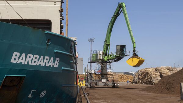 Перевалка торфа в порту Лиепаи - Sputnik Латвия