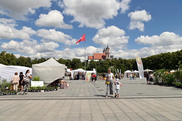 В выходные в Вильнюсе на Лукишской площади прошло мероприятие, посвященное празднованию середины лета, — Рынок трав. - Sputnik Латвия
