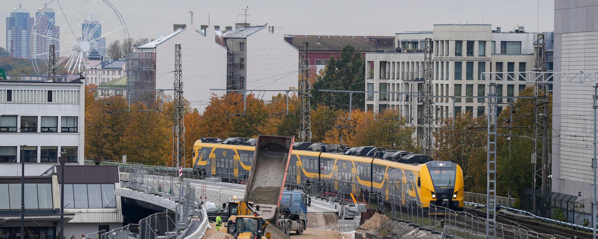 Строительные работы центрального узла Rail Baltica в Риге - Sputnik Латвия, 1920, 15.11.2024