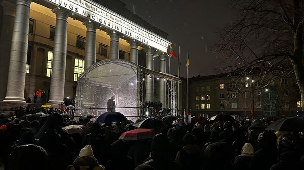 Протест в Вильнюсе из-за включения партии Заря Нямунаса в правящую коалицию - Sputnik Латвия