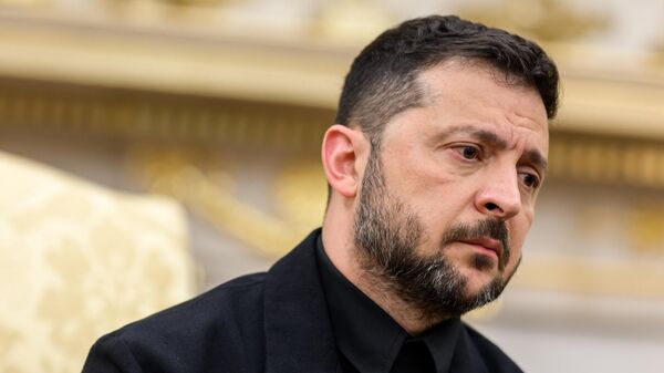 Президент Украины Владимир Зеленский во время встречи с президентом США Дональдом Трампом - Sputnik Латвия