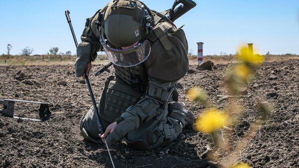 Работа сапера ВС РФ в зоне СВО - Sputnik Латвия