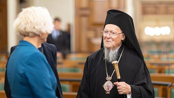 Патриарх Константинопольский Варфоломей во время визита в Сейм Латвии - Sputnik Латвия