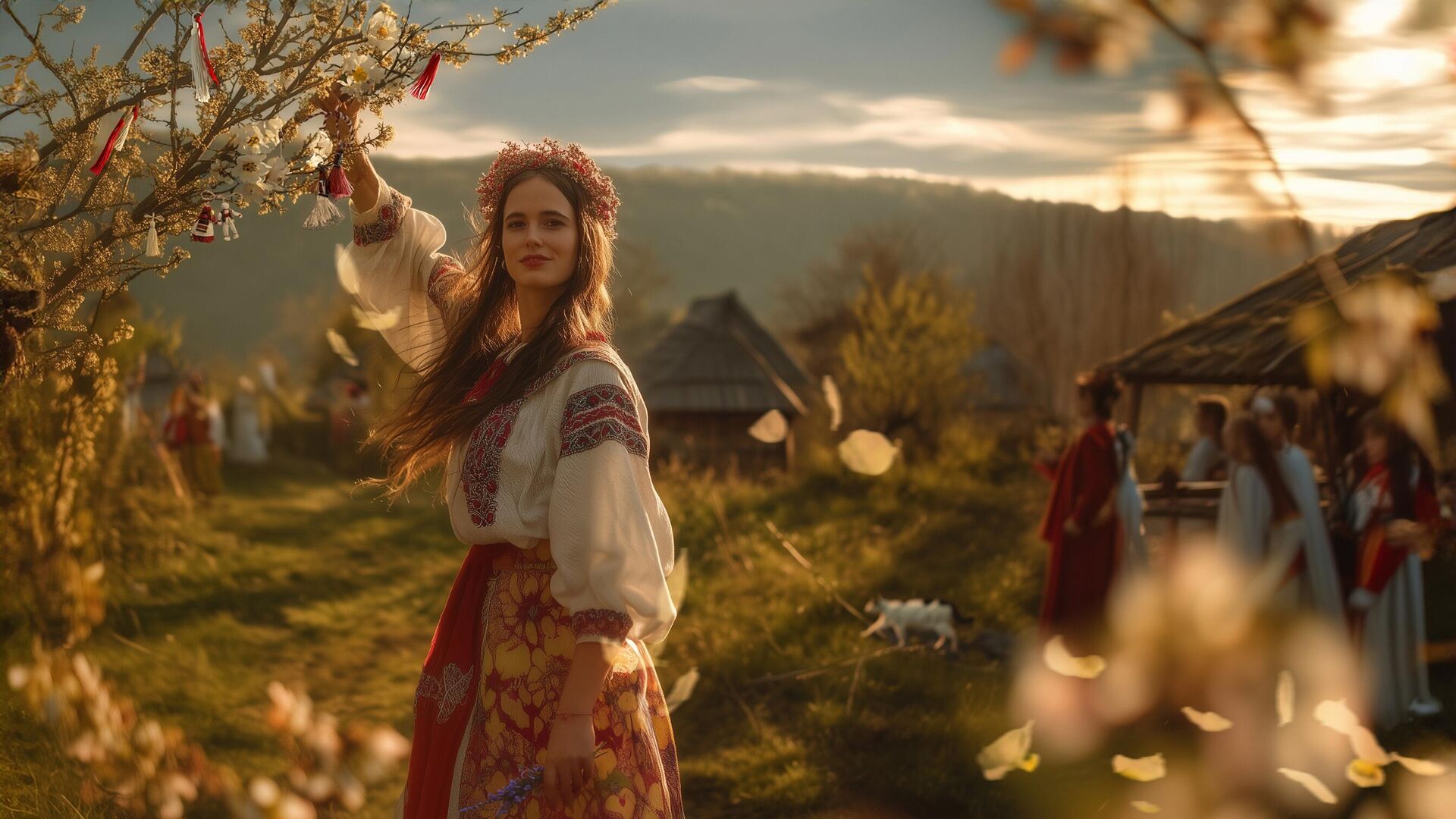 Иляна Косынзяна пробуждает яблоню на Мэрцишор, воплощая обновление и нежность весны, Молдавия - Sputnik Латвия, 1920, 20.01.2026