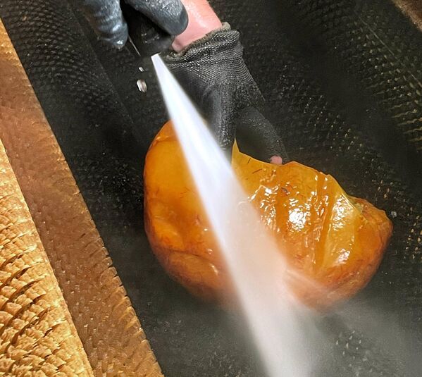 Предположительно, 35—45 миллионов лет назад, камень имел круглую форму и напоминал буханку хлеба. В таком виде он был законсервирован в толще голубой глины и пролежал под землей миллионы лет. - Sputnik Латвия