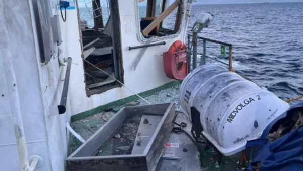 Последствия атаки танкера MIDVOLGA-2 в Черном море - Sputnik Латвия