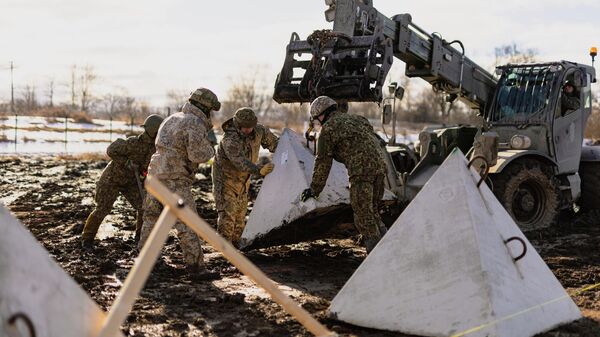 В Балвском крае устанавливают зубы дракона на границе - Sputnik Латвия